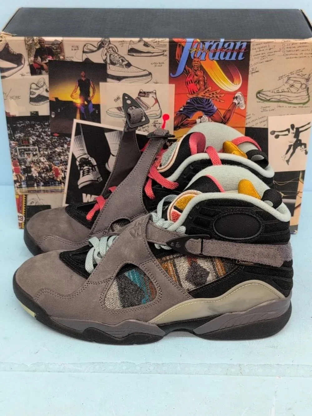 Air Jordan 8 Retro N7 Sneakers Men's Shoes US 8 Thunder Gray Black CQ9601-001